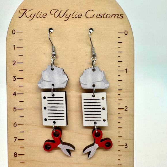 Rock Paper Scissors Earrings - Teacher Earrings - Game Earr - Picture 8 of 8